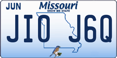 MO license plate JI0J6Q