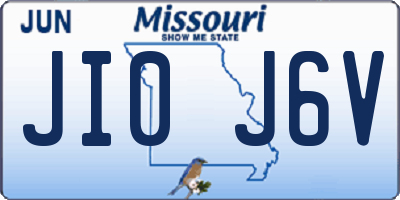 MO license plate JI0J6V