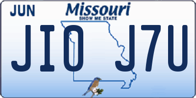 MO license plate JI0J7U