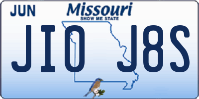 MO license plate JI0J8S