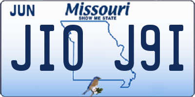 MO license plate JI0J9I