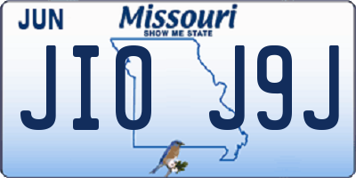 MO license plate JI0J9J