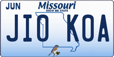 MO license plate JI0K0A