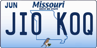 MO license plate JI0K0Q