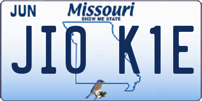 MO license plate JI0K1E