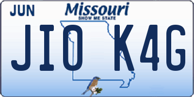 MO license plate JI0K4G