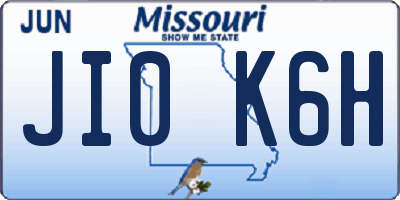 MO license plate JI0K6H
