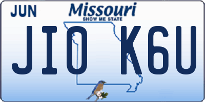 MO license plate JI0K6U