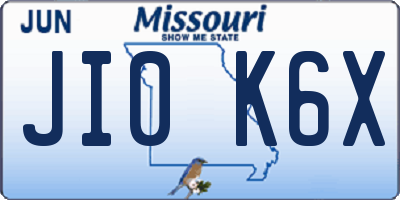 MO license plate JI0K6X