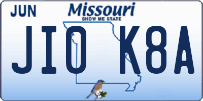 MO license plate JI0K8A