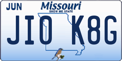 MO license plate JI0K8G