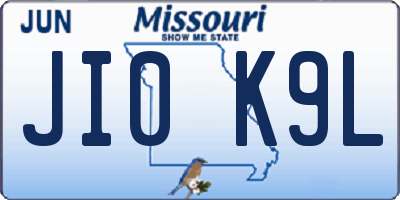 MO license plate JI0K9L