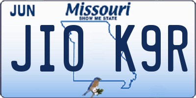 MO license plate JI0K9R