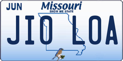 MO license plate JI0L0A
