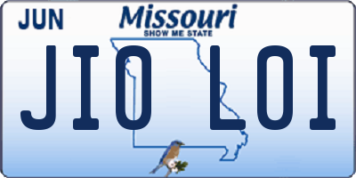 MO license plate JI0L0I