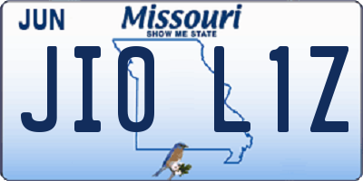 MO license plate JI0L1Z