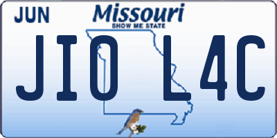 MO license plate JI0L4C