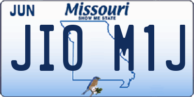 MO license plate JI0M1J