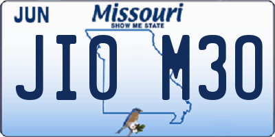 MO license plate JI0M3O