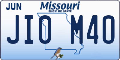 MO license plate JI0M4O