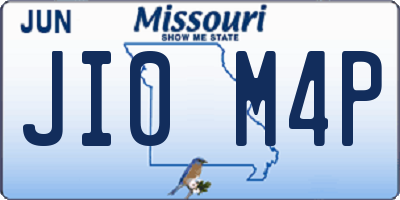 MO license plate JI0M4P