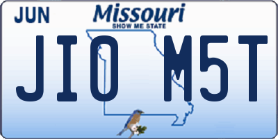 MO license plate JI0M5T