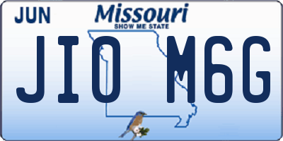 MO license plate JI0M6G