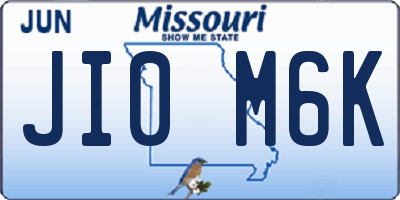 MO license plate JI0M6K