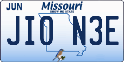 MO license plate JI0N3E