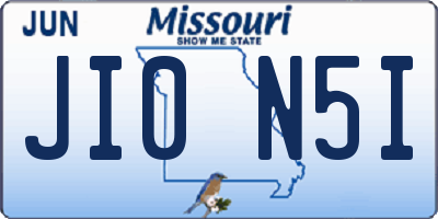 MO license plate JI0N5I