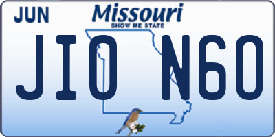 MO license plate JI0N6O
