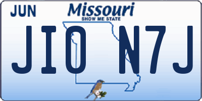 MO license plate JI0N7J