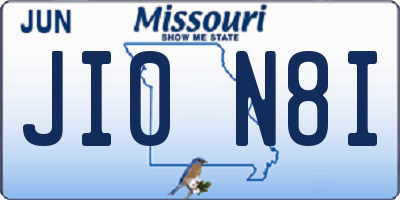 MO license plate JI0N8I