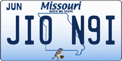 MO license plate JI0N9I