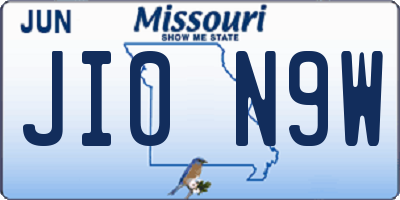 MO license plate JI0N9W