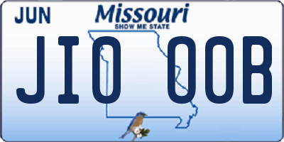 MO license plate JI0O0B