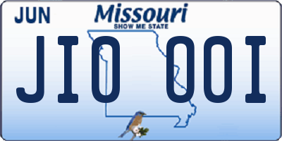 MO license plate JI0O0I