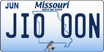 MO license plate JI0O0N