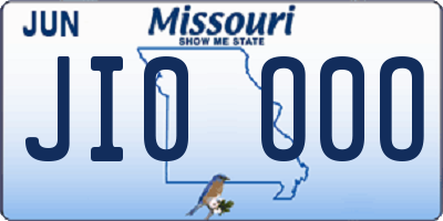MO license plate JI0O0O