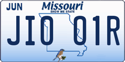 MO license plate JI0O1R