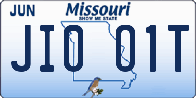 MO license plate JI0O1T