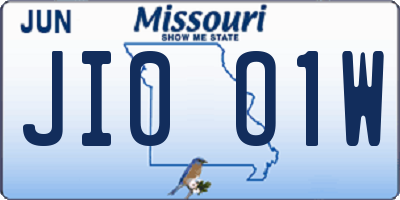MO license plate JI0O1W