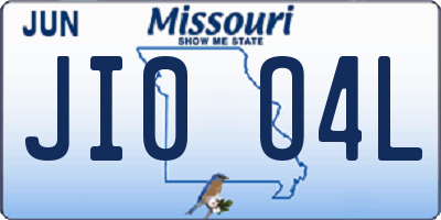 MO license plate JI0O4L