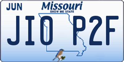 MO license plate JI0P2F
