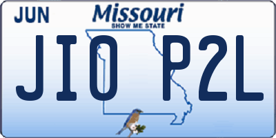 MO license plate JI0P2L