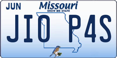 MO license plate JI0P4S