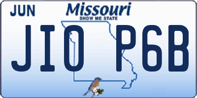 MO license plate JI0P6B