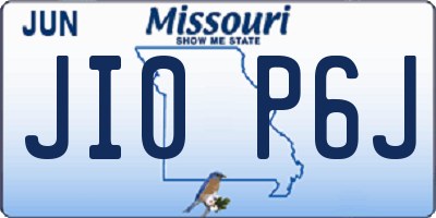 MO license plate JI0P6J