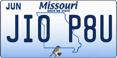 MO license plate JI0P8U