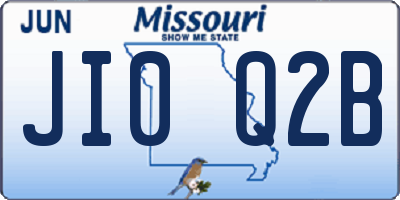 MO license plate JI0Q2B